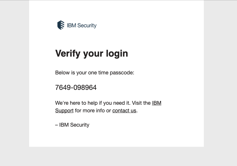 Customized email otp for ibm cloud identity